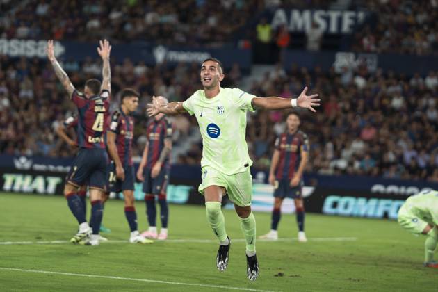 Levante UD v FC Barcelona, Barca - LaLiga EA Sports Ferran Torres of FC Barcelona celebrates a goal during the LaLiga EA Sports match between Levante UD and FC Barcelona at Ciutat de Valencia Stadium in Valencia, Spain, on August 23, 2025. Valencia Spain  Copyright: xRubenxDexLaxRosax originalFilename:delarosa-levanteu250823_npkh8.jpg