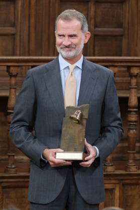 September 20, 2022, Madrid, Spain: King Felipe VI of Spain seen during the delivery of the Camino Real Award on its fifth edition at the auditorium of the University of Alcala, in Alcala de Henares, Madrid. The Camino Real award has been granted by the Franklin Institute of the University of Alcala, which recognizes the professional work of Spaniards who in an outstanding and exemplary way project and enhance the positive image of Spain in the United States. The projection of the image of Spain in North America by the tennis player, means his triumph in the US Open (2019), as well as in previous editions of 2010, 2013, 2017 and in other tournaments played in North America. Copyright: xAtilanoxGarciax