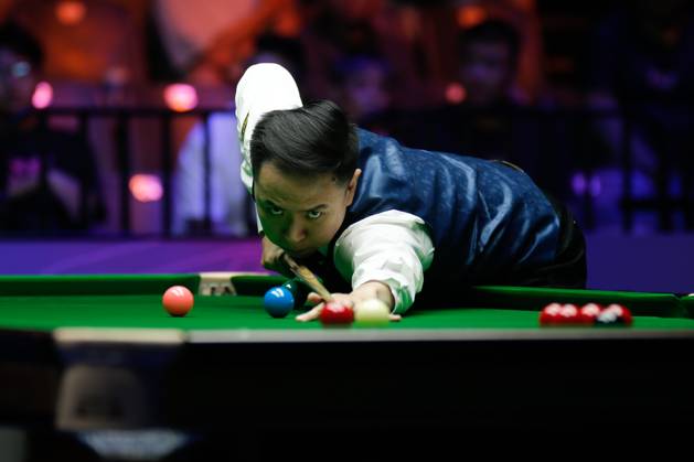 WUHAN, CHINA - AUGUST 30: Xiao Guodong of China plays a shot in the Final match against Gary Wilson of England on day 7 of the 2025 Wuhan Open at Optics Valley Gymnasium of HUST on August 30, 2025 in Wuhan, Hubei Province of China. Copyright: xTaixChengzhex 111587811810