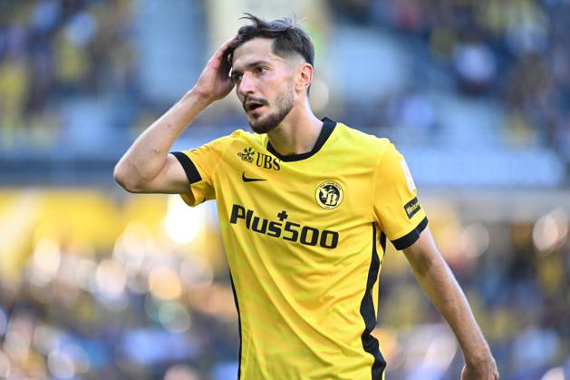 BERN, SWITZERLAND - AUGUST 31: Armin Gigovic of Young Boys attempts a kick during the Swiss Super League match between BSC Young Boys and FC Lugano at Stadion Wankdorf on August 31, 2025 in Bern, Switzerland. Bern Stadion Wankdorf Bern Switzerland Copyright: xJustPictures.ch ManuelxWinterbergerx jp-en-EuSpIm-MWI_1753