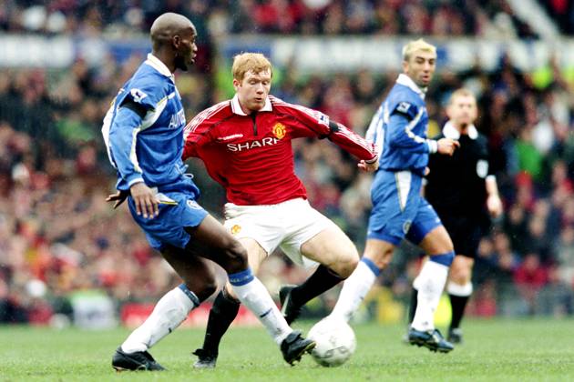 990307 Fotboll, Premier League, Manchester United, ManU - Chelsea, 0-0: Paul Scholes, Manchester United. Copyright: BILDBYRAN BB990307BB061