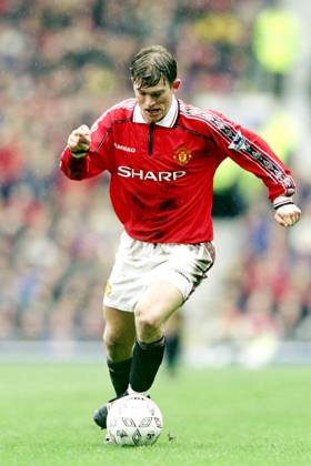 990307 Fotboll, Premier League, Manchester United, ManU - Chelsea, 0-0: Jesper Blomqvist, Manchester United. Copyright: BILDBYRAN BB990307BB062