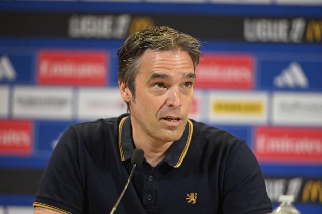 Football : press conference, PK, Pressekonferenz Olympique Lyonnais 03 09 202 Michael Gerlinger, general manager of Olympique Lyonnais, during the press conference at the Groupama Stadium in Decines-Charpieu, September 3, 2025  Copyright: xALLILI_MOURADx