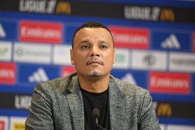 Football : press conference, PK, Pressekonferenz Olympique Lyonnais 03 09 202 Mathieu Louis-Jean, Director of Recruitment at Olympique Lyonnais during the press conference at the Groupama Stadium in Decines-Charpieu, September 3, 2025  Copyright: xALLILI_MOURADx