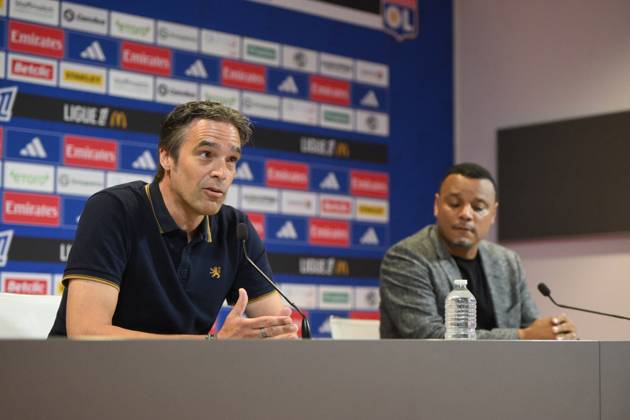 Football : press conference, PK, Pressekonferenz Olympique Lyonnais 03 09 202 Michael Gerlinger, general manager of Olympique Lyonnais, during the press conference at the Groupama Stadium in Decines-Charpieu, September 3, 2025  Copyright: xALLILI_MOURADx