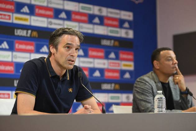Football : press conference, PK, Pressekonferenz Olympique Lyonnais 03 09 202 Michael Gerlinger, general manager of Olympique Lyonnais, during the press conference at the Groupama Stadium in Decines-Charpieu, September 3, 2025  Copyright: xALLILI_MOURADx