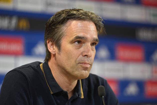 Football : press conference, PK, Pressekonferenz Olympique Lyonnais 03 09 202 Michael Gerlinger, general manager of Olympique Lyonnais, during the press conference at the Groupama Stadium in Decines-Charpieu, September 3, 2025  Copyright: xALLILI_MOURADx