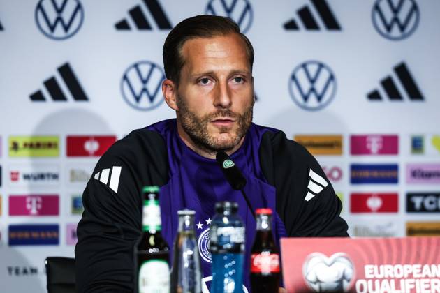 Fussball, UEFA European Qualifiers WM Qualifikation Europa Pressekonferenz Deutschland vor dem Spiel Deutschland - Nordirland 06.09.2025, RheinEnergieSTADION Oliver Baumann (Deutschland, 1) Köln RheinEnergieSTADION Nordrhein-Westfalen Deutschland