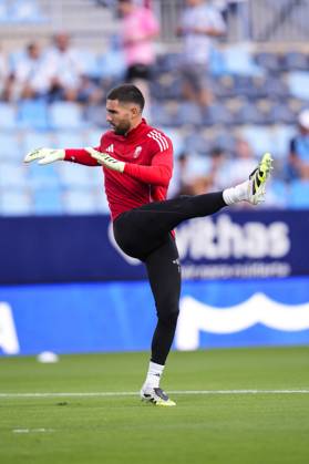 September 6, 2025, Malaga, Malaga, SPAIN: Luca Zidane of Granada CF warms up during the Spanish league, LaLiga Hypermotion, football match played between Malaga CF and Granada CF at La Rosaleda stadium on September 6, 2025, in Malaga, Spain. Malaga SPAIN - ZUMAa181 20250906_zaa_a181_089 Copyright: xJoaquinxCorcherox