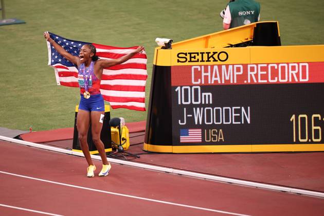 Day 2 - World Athletics Championships Tokyo 2025 Melissa Jefferson-Wooden (USA) wins the Women s 100m Final during the World Athletics Championships 2025 at the National Stadium in Tokyo, Japan, on September 14, 2025. Tokyo Tokyo Japan Copyright: xMIxNewsx originalFilename:fletcher-worldath250914_nplux