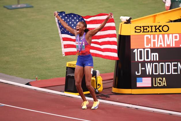 Day 2 - World Athletics Championships Tokyo 2025 Melissa Jefferson-Wooden (USA) wins the Women s 100m Final during the World Athletics Championships 2025 at the National Stadium in Tokyo, Japan, on September 14, 2025. Tokyo Tokyo Japan Copyright: xMIxNewsx originalFilename:fletcher-worldath250914_npUn4