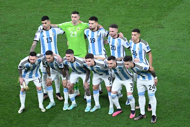 Argentina v France: FIFA World Cup, WM, Weltmeisterschaft, Fussball 2022 Final LUSAIL CITY, QATAR - DECEMBER 18: Players of Argentina pose for a team photo ahead of the FIFA World Cup 2022 Final Match between Argentina and France at Lusail Stadium in Lusail City, Qatar on December 18, 2022. Qatar World. Editorial use only. Please get in touch for any other usage. Copyright: x2025xAnadoluxErcinxErtürkx