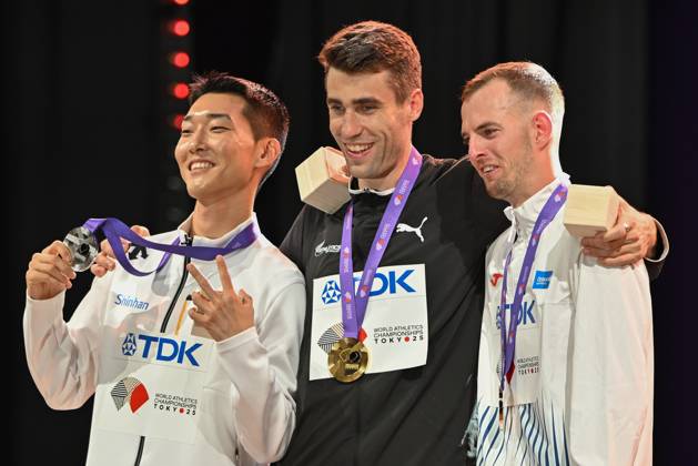 2025.09.17 Tokio Lekkoatletyka Mistrzostwa Swiata N z Woo Sang-hyeok Hamish Kerr Jan Stefela Foto Michal Laudy PressFocus 2025.09.17 Tokyo Athletics World Championships Sanghyeok Woo Hamish Kerr Jan Stefela Credit: Michal Laudy PressFocus NEWSPIX.PL --- newspix.pl POLAND OUT! 