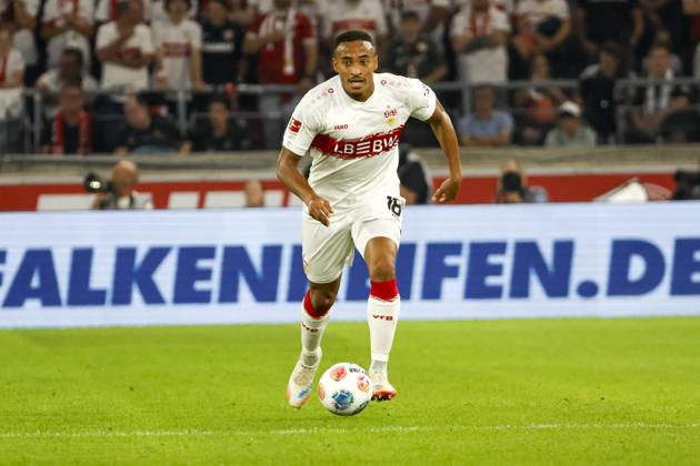 Jamie Leweling (VfB Stuttgart, 18) am Ball , Deutschland, Fussball, 1. Bundesliga, 4.Spieltag, 2025 2026, VfB Stuttgart vs. FC St. Pauli, 19.09.2025, MHP Arena, Stuttgart, Deutschland Stuttgart MHP Arena Baden-Württemberg Deutschland Copyright: xGrantxHubbsx