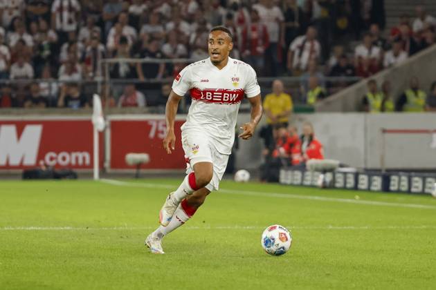 Jamie Leweling (VfB Stuttgart, 18) am Ball , Deutschland, Fussball, 1. Bundesliga, 4.Spieltag, 2025 2026, VfB Stuttgart vs. FC St. Pauli, 19.09.2025, MHP Arena, Stuttgart, Deutschland Stuttgart MHP Arena Baden-Württemberg Deutschland Copyright: xGrantxHubbsx