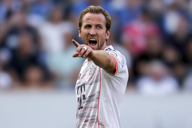Harry Kane (FC Bayern, 9), gibt Anweisungen, gestikuliert, mit den Armen gestikulieren, Einzelbild, Einzelfoto, Aktion, Action, 20.09.2025, Sinsheim (Deutschland), Fussball, Bundesliga, TSG 1899 Hoffenheim - FC Bayern München, DFB DFL REGULATIONS PROHIBIT ANY USE OF PHOTOGRAPHS AS IMAGE SEQUENCES AND OR QUASI-VIDEO.