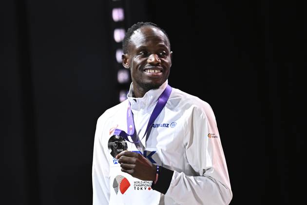 World Athletics Championships Tokyo 2025 - day 9 TOKYO, JAPAN - SEPTEMBER 21 : Kimeli Isaac (BEL), silver medal pictured during the podium ceremony of the 5000m on day 9 of the World Athletics Championships Tokyo 2025 on September 21, 2025 in Tokyo, Japan, 21 09 2025 Tokyo Japan  Copyright: xTomasxSiskx