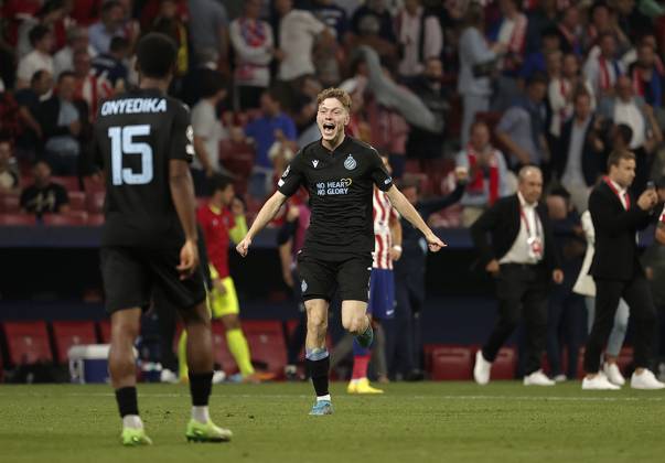 Atletico Madrid v Club Brugge - UEFA Champions League MADRID, SPAIN - OCTOBER 12: Players of Club Brugge celebrate after a goal during the UEFA Champions League Group B football match between Atletico Madrid and Club Brugge at Civitas Metropolitano Stadium in Madrid, Spain on October 12, 2022. Madrid Spain. Editorial use only. Please get in touch for any other usage.  Copyright: x2025xAnadoluxBurakxAkbulutx
