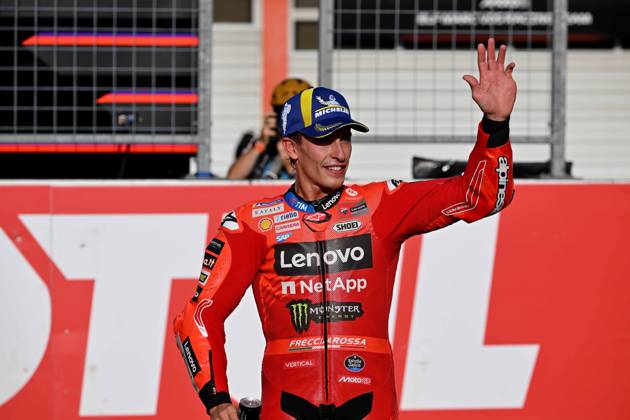 MOTO - MOTO GP - GRAND PRIX OF JAPAN 2025 MARQUEZ Marc (spa), Ducati Lenovo Team, Ducati Desmosedici GP25, portrait celebrates his second place of the sprint race during the 2025 MotoGP Motul Grand Prix of Japan on the Twin Ring Motegi Circuit from September 26 to 28, At Motegi, Japan - MotegiJapan Copyright: xGIGIxSOLDANOx