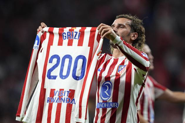 ATLETICO DE MADRID v EINTRACHT FRANKFURT. CHAMPIONS LEAGUE 2025 2026. ROUND 2 MATCH. Atletico de Madrid s Antoine Griezmann celebrates goal during Champions League 2025 2026, Round 2 match. September 30 ,2025. (ALTERPHOTOS Acero) MadridSpain  Copyright: xAcerox