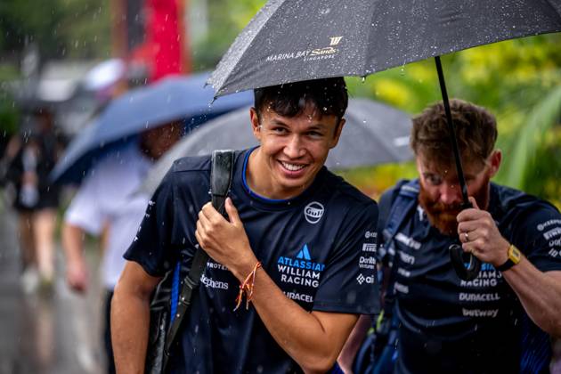 MARINA BAY, SINGAPORE: Alex Albon, racing for the Williams Racing team during the 2025 Formula 1 Singapore Grand Prix at the Marina Bay Street Circuit in Marina Bay, Singapore