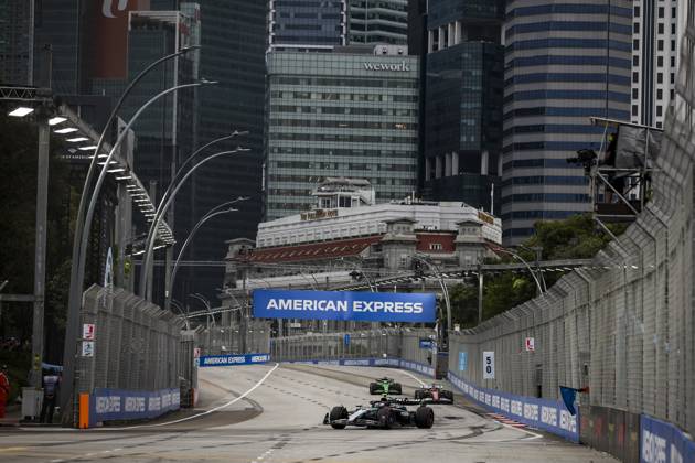 F1 - SINGAPORE GRAND PRIX 2025 12 KIMI ANTONELLI Andrea (ita), Mercedes AMG F1 Team W16, action during the 2025 Formula 1 Singapore Grand Prix, 18th round of the 2025 FIA Formula One World Championship, WM, Weltmeisterschaft from October 3 to 5, 2025 on the Marina Bay Street Circuit, in Singapore - SingaporeSingapore  Copyright: xXavixBonillax