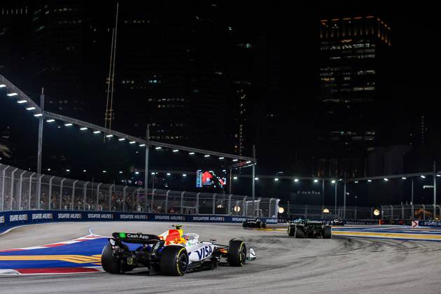 F1 - SINGAPORE GRAND PRIX 2025 30 LAWSON Liam (nzl), Visa Cash App RB F1 Team VCARB02, action during the 2025 Formula 1 Singapore Grand Prix, 18th round of the 2025 FIA Formula One World Championship, WM, Weltmeisterschaft from October 3 to 5, 2025 on the Marina Bay Street Circuit, in Singapore - SingaporeSingapore Copyright: xEricxAlonsox
