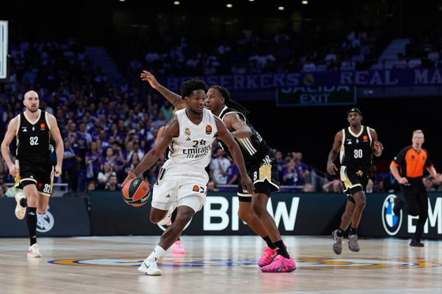October 9, 2025, Madrid, Madrid, Spain: Andres Feliz of Real Madrid in action during the Turkish Airlines Euroleague 2025 26 League Phase MD3, match played between Real Madrid and LDLC ASVEL Villeurbanne at Movistar Arena on October 09, 2025 in Madrid, Spain. Madrid Spain - ZUMAa181 20251009_zaa_a181_448 Copyright: xDennisxAgyemanx