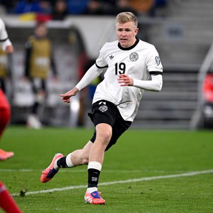 Fussball International Qualifikation WM 2026 in Sinsheim Gruppe A 3. Spieltag Deutschland - Luxenburg 10.10.2025 Jonathan Burkardt (Deutschland)