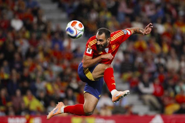 FIFA World Cup, WM, Weltmeisterschaft, Fussball 2026 qualifier - Spain vs Bulgaria VALLADOLID, SPAIN - October 14:Borja Iglesias of Spain in action during the FIFA World Cup 2026 qualifier match between Spain and Bulgaria at Jose Zorrilla Stadium. (Photo by Guille Martinez f22photo) Valladolid Jose Zorrilla Stadium Spain Copyright: xGuillermoxMartinezx