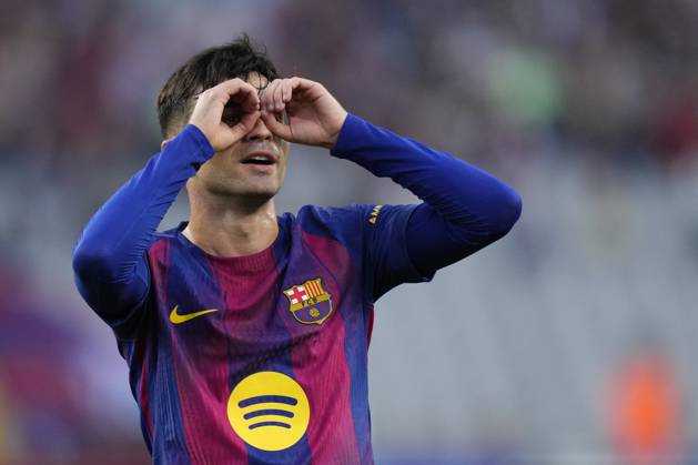 FC Barcelona, Barca v Girona FC - LaLiga EA Sports Pedri central midfield of Barcelona and Spain celebrates after scoring his sides first goal during the La Liga EA Sports match between FC Barcelona and Girona FC at Estadi Olimpic Lluis Companys on October 18, 2025 in Barcelona, Spain. Barcelona Spain  Copyright: xJosexBretonx originalFilename:bretonhernandez-fcbarcel251018_npL7S.jpg