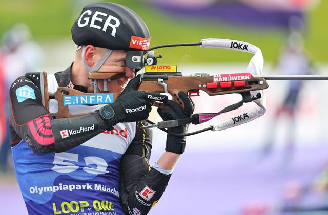 BIATHLON - Loop One Opening Festival MUNICH,GERMANY,19.OCT.25 - BIATHLON - Loop One Opening Festival. Image shows Roman Rees (GER).  GEPAxpictures xThomasxBachun