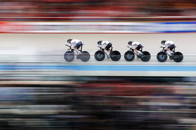 2025 Tissot UCI Track World Championships Picture by Alex Whitehead SWpix.com - 22 10 2025 - Cycling - 2025 Tissot UCI Track World Championships - Velodromo PenalolÃ n, Santiago, Chile - Women s Team Pursuit - Qualifying - Messane Brautigam (Germany), Franziska Brausse (Germany), Lisa Klein (Germany), Mieke Kroger (Germany) Copyright: x xSWpix.comx(t axPhotographyxHubxLtd)xAlexxWhitehead SWpix.comx SWP-3030-10408