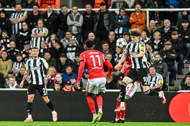 Newcastle United v Benfica UEFA Champions League Anthony Gordon of Newcastle United on the ball during the UEFA Champions League match at St. James s Park, Newcastle UK Newspapers OUT Copyright: xJamiexJohnstonx FIL-22383-0271