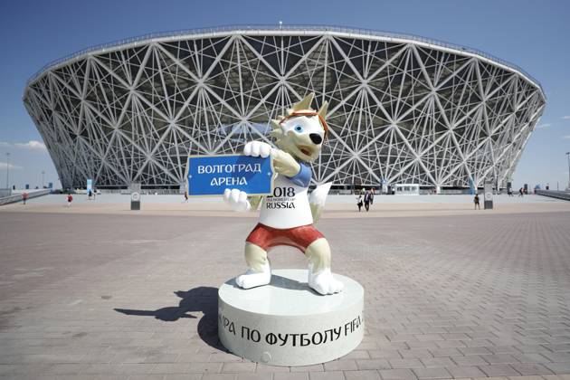 Saudi Arabia v Egypt: Group A - 2018 FIFA World Cup, WM, Weltmeisterschaft, Fussball Russia VOLGOGRAD, RUSSIA - JUNE 25 : A general view of the Volgograd Arena ahead of the 2018 FIFA World Cup Russia Group A match between Saudi Arabia and Egypt on June 25, 2018 in Volgograd, Russia. Volgograd Rusya. Editorial use only. Please get in touch for any other usage.  Copyright: x2025xAnadoluxGökhanxBalcÄ±x
