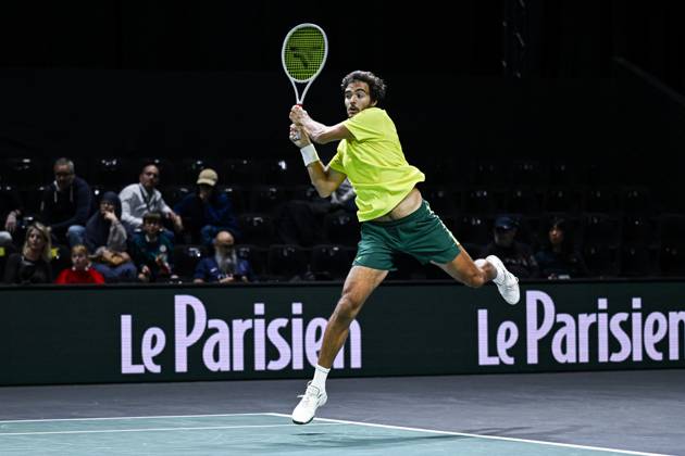 Rolex Paris Masters day 5 Francisco Cabral and Lucas Miedler during a doubles match the Rolex Paris Masters 1000 ATP, Tennis Herren tennis tournament at the La Defense Arena on October 31, 2025 in Paris, France. Photo by Victor Joly ABACAPRESS.COM Paris France Copyright: xJolyxVictor ABACAx