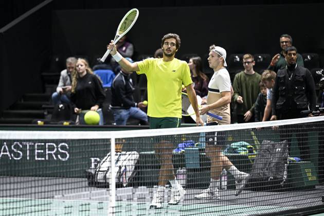 Rolex Paris Masters day 5 Francisco Cabral and Lucas Miedler during a doubles match the Rolex Paris Masters 1000 ATP, Tennis Herren tennis tournament at the La Defense Arena on October 31, 2025 in Paris, France. Photo by Victor Joly ABACAPRESS.COM Paris France Copyright: xJolyxVictor ABACAx