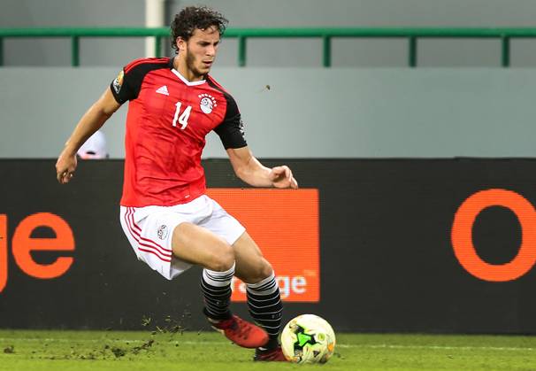 Egypt vs Uganda: African Cup of Nations 2017 PORT-GENTIL, GABON - JANUARY 21:Ramadan Sobhi (14) of Egypt in action during the African Cup of Nations 2017, Group D football match between Egypt and Uganda at Port-Gentil Stadium in Port-Gentil, Gabon on January 21, 2017. Gabon World. Editorial use only. Please get in touch for any other usage.  Copyright: x2025xAnadoluxFaredxKotbx