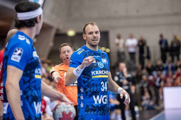 Kai Haefner (TVB Stuttgart, 34) GER, TVB Stuttgart - SG Flensburg-Handewitt, DAIKIN HBL, Handball, Bundesliga, DHB Pokal Achtelfinale, Spielzeit 2025 2026, 05.11.2025 GER, TVB Stuttgart - SG Flensburg-Handewitt, DAIKIN HBL, Handball, Bundesliga, DHB Pokal Achtelfinale, Spielzeit 2025 2026, 05.11.2025 Stuttgart Copyright: xSandyxDinkelackerx EP_SDR