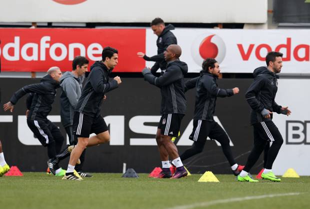 Besiktas training session ahead of UEFA Europa League match ISTANBUL, TURKEY - FEBRUARY 22: Querasma (L), Necip Uysal (3rd L) and Gokhan Gonul (R) of Besiktas attend a training session ahead of UEFA Europa League Round of 32 match between Besiktas and Hapoel Beer-Sheva at Nevzat Demir Facilities in Istanbul, Turkey on February 22, 2017. Istanbul Turkey. Editorial use only. Please get in touch for any other usage.  Copyright: x2025xAnadoluxMetinxPalax