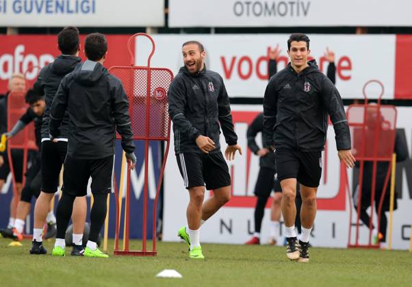 Besiktas training session ahead of UEFA Europa League match ISTANBUL, TURKEY - FEBRUARY 22: Necip Uysal (R) and Cenk Tosun (2nd R) of Besiktas attend a training session ahead of UEFA Europa League Round of 32 match between Besiktas and Hapoel Beer-Sheva at Nevzat Demir Facilities in Istanbul, Turkey on February 22, 2017. Istanbul Turkey. Editorial use only. Please get in touch for any other usage.  Copyright: x2025xAnadoluxMetinxPalax