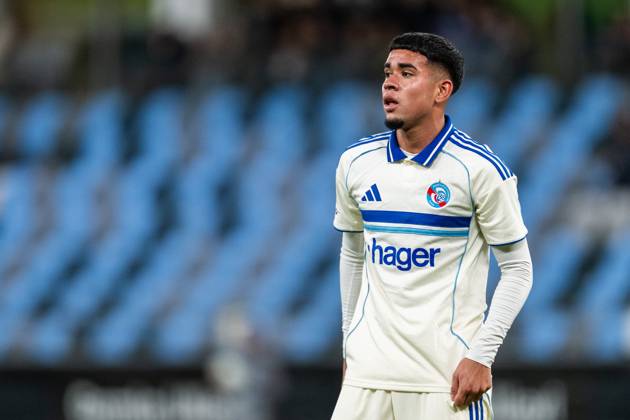 251106 Kendry Paez of Strasbourg during the UEFA Conference League football match between Häcken and Strasbourg on November 6, 2025 in Gothenburg. Photo: Mathias Bergeld BILDBYRAN kod MB MB1234 fotboll football soccer fotball uefa conference league conference league häcken strasbourg bbeng Copyright: MATHIASxBERGELD BB251106MB133
