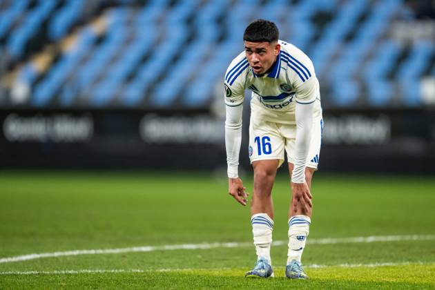251106 Kendry Paez of Strasbourg during the UEFA Conference League football match between Häcken and Strasbourg on November 6, 2025 in Gothenburg. Photo: Mathias Bergeld BILDBYRAN kod MB MB1234 fotboll football soccer fotball uefa conference league conference league häcken strasbourg bbeng Copyright: MATHIASxBERGELD BB251106MB136