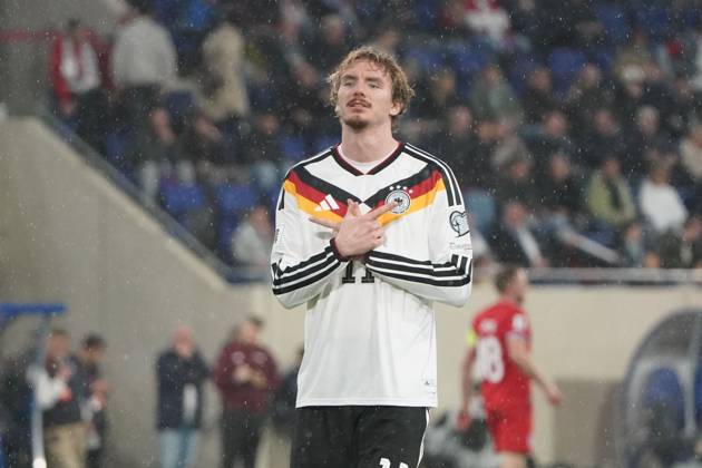 DFB Maenner Nationalmannschaft, Men national team, Nationalteam , WM 2026 Qualifikation, World Cup 2026 Qualifiers, luxembourg vs Deutschland, stade de Luxembourg Nick Woltemade Deutschland, jubelt Aktion, Einzelbild,