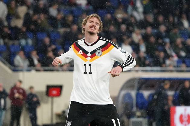 DFB Maenner Nationalmannschaft, Men national team, Nationalteam , WM 2026 Qualifikation, World Cup 2026 Qualifiers, luxembourg vs Deutschland, stade de Luxembourg Nick Woltemade Deutschland Aktion, Einzelbild,