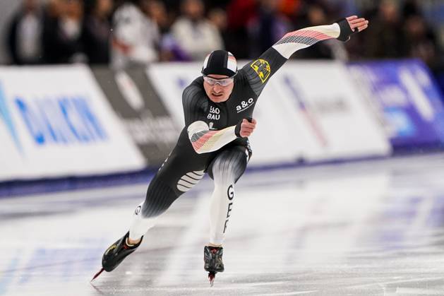 2025-11-15 - ISU World Cup Speed skating, Eisschnelllauf 1 - B Group SALT LAKE CITY, USA - NOVEMBER 15: Maximilian Strube of Germany during the ISU World Cup Speed Skating 1 - B Group at the Utah Olympic Oval on November 15, 2025 in Salt Lake City, USA Salt Lake City Utah Olympic Oval USA Content not available for redistribution in The Netherlands directly or indirectly through any third parties. Copyright: xAndrexWeeningx