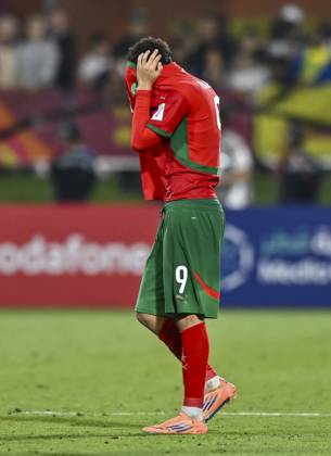 Morocco v Brazil : Quarter-final- FIFA U-17 World Cup Qatar 2025 Ziyad Baha of Morocco looks dejected after the FIFA U-17 World Cup Qatar 2025 Quarter-final match between Morocco and Brazil in Doha, Qatar, on November 21, 2025. DOHA Qatar Copyright: xNOUSHADxTHEKKAYILx