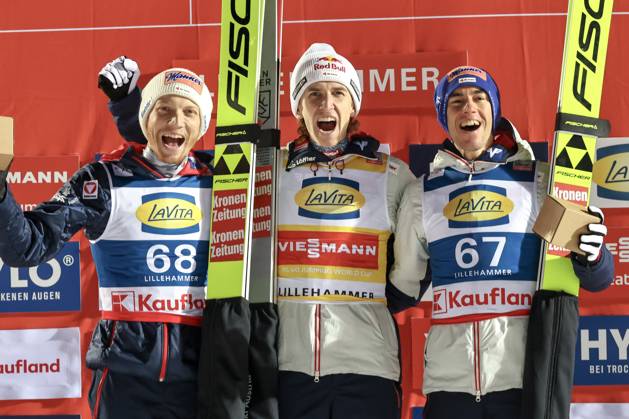 World Cup Ski Jumping Lillehammer Lillehammer 20251122 Austria s Daniel Tschofenig took first place, Jan Hoerl second, and Stefan Kraft took third place in the men s world cup race in the large Lysgardsbakken in Lillehammer Photo Geir Olsen NTB Lillehammer Norway EDITORIAL USE ONLY RESTRICTED USE FOR BETTING COMPANIES  Copyright: xGeirxOlsenx xNTBx