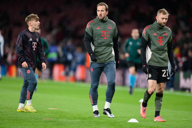 Arsenal v Bayern Munich Champions League 26 11 2025. Bayern Munich forward Harry Kane (9) warming up prior to the Champions League match between Arsenal and Bayern Munich at the Emirates Stadium, London, England on 26 November 2025. London Emirates Stadium Greater London England Editorial use only , Copyright: xSimonxTraylenx PSI-23273-0005