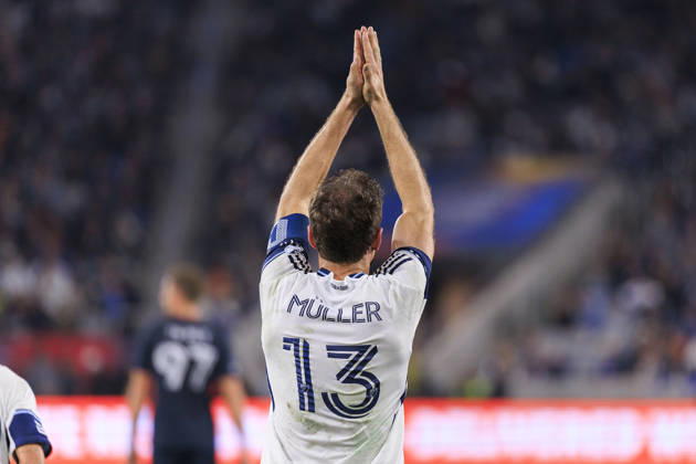 November 29, 2025, San Diego, California, USA: Thomas Muller 13 of Vancouver Whitecaps celebrates after a goal during the Audi 2025 MLS, Fussball Herren, USA Cup Playoffs Western Conference Final match against the San Diego FC on Saturday November 29, 2025 at Snapdragon Stadium in San Diego, California. Vancouver Whitecaps defeat San Diego FC, 3-1. JAVIER ROJAS PI San Diego USA - ZUMAp124 20251129_zaa_p124_009 Copyright: xJavierxRojasx